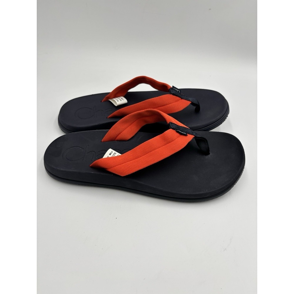 Chaco Chillos Flip Flop sandals Women Sz 8 Tube Spicy Orange Black comfort beach